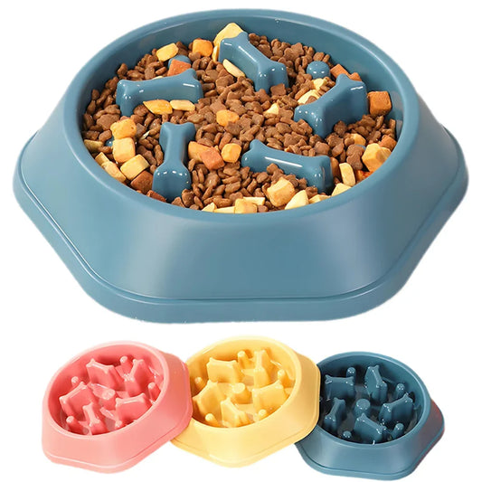 Slow feeder dog bowl-anti-slip puzzle design for small and medium dogs.