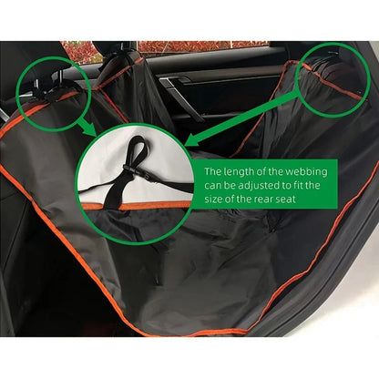 Black and Orange dog car seat cover hammock protect.
