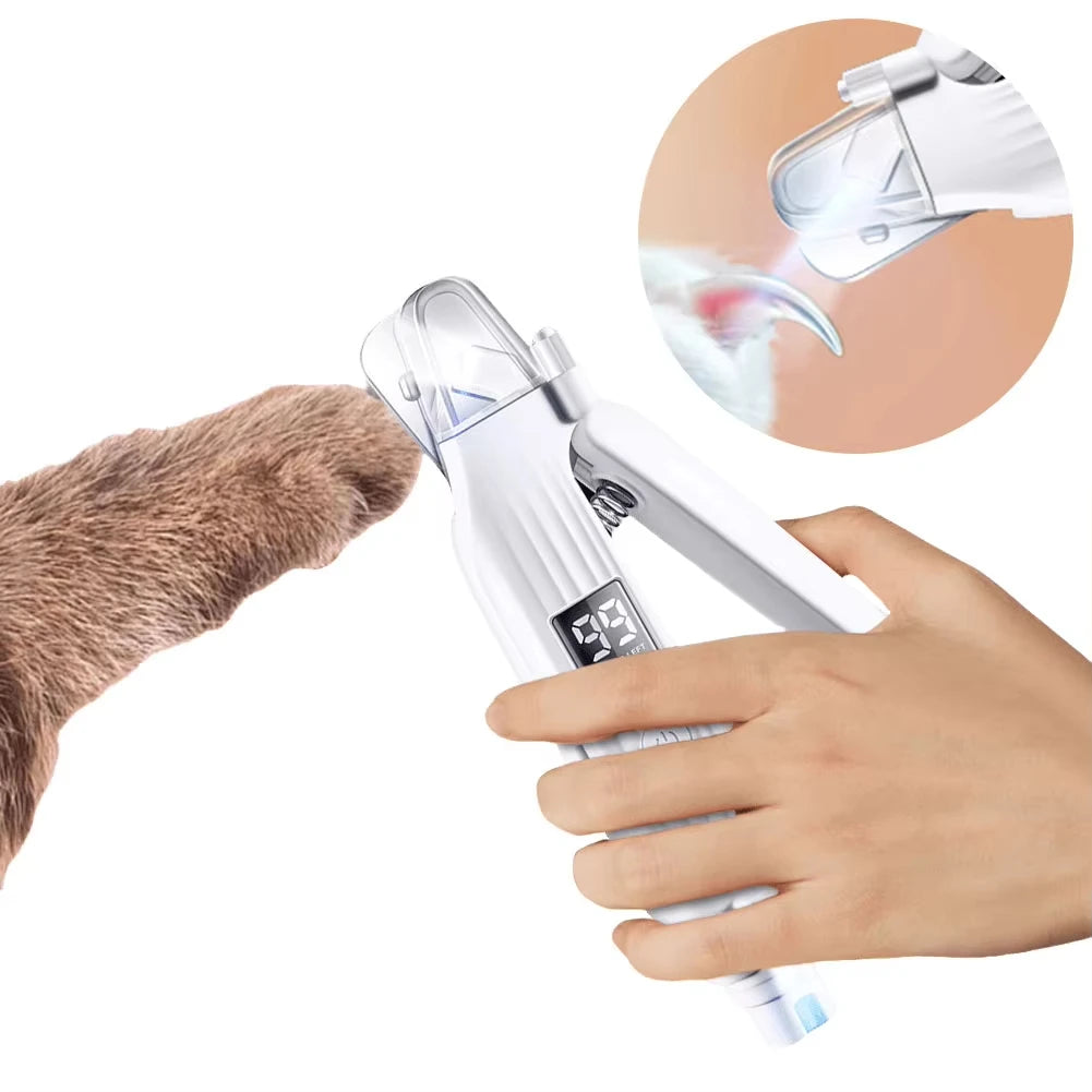 2-in-1 electric pet nail trimmer and grinder with LED light