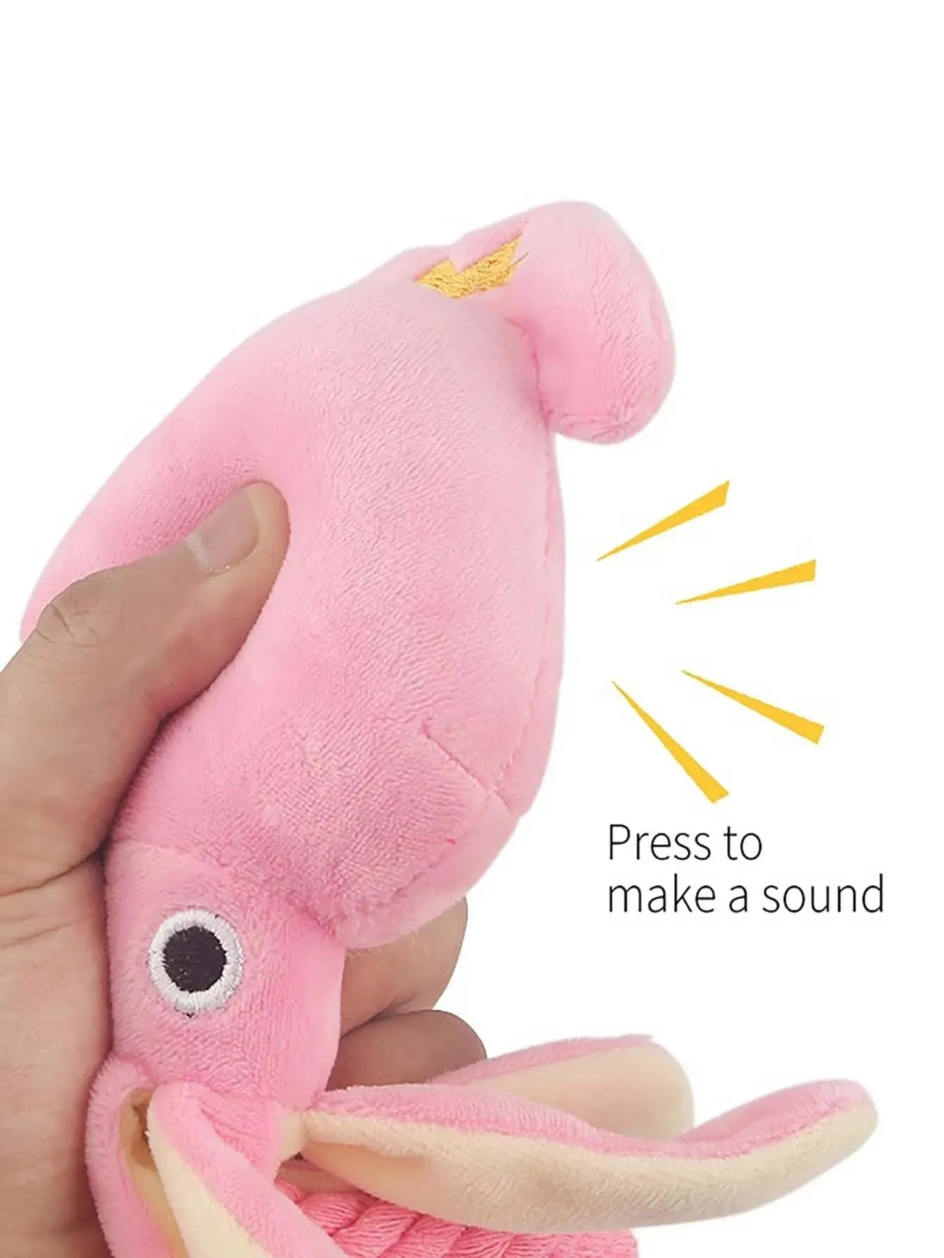 Pink Octopus plush squeaky chew toy for Dogs and Cats.