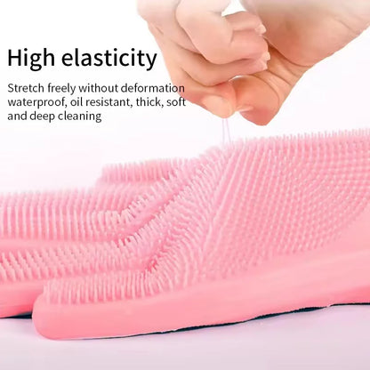 Pink Silicone pet grooming  gloves forDogs and Cats