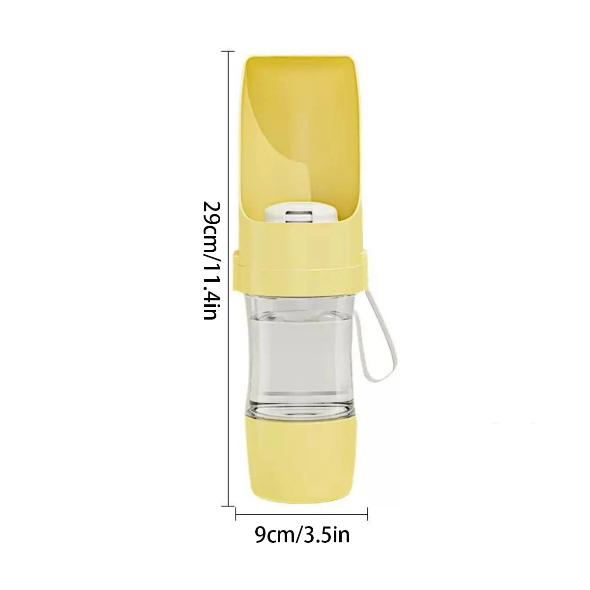 Yellow portable 500ml pet water  bottle for dogs and cats