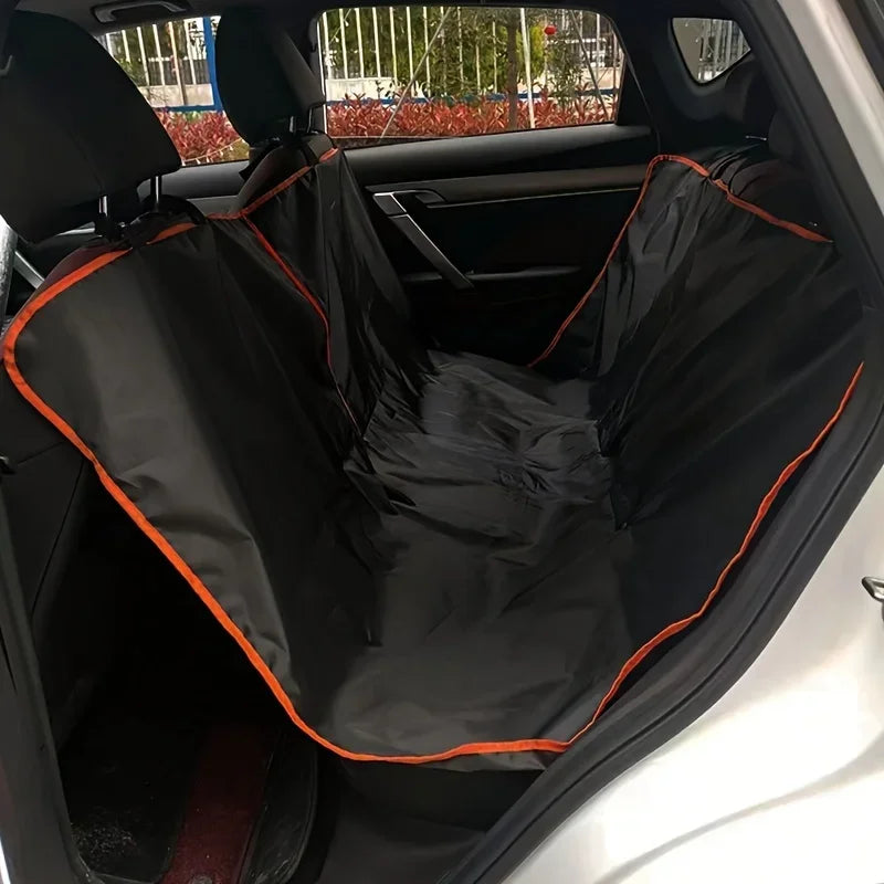 Black and Orange dog car seat cover hammock protect.