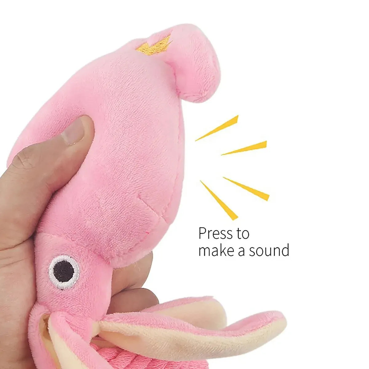 Pink Octopus plush squeaky chew toy for Dogs and Cats.