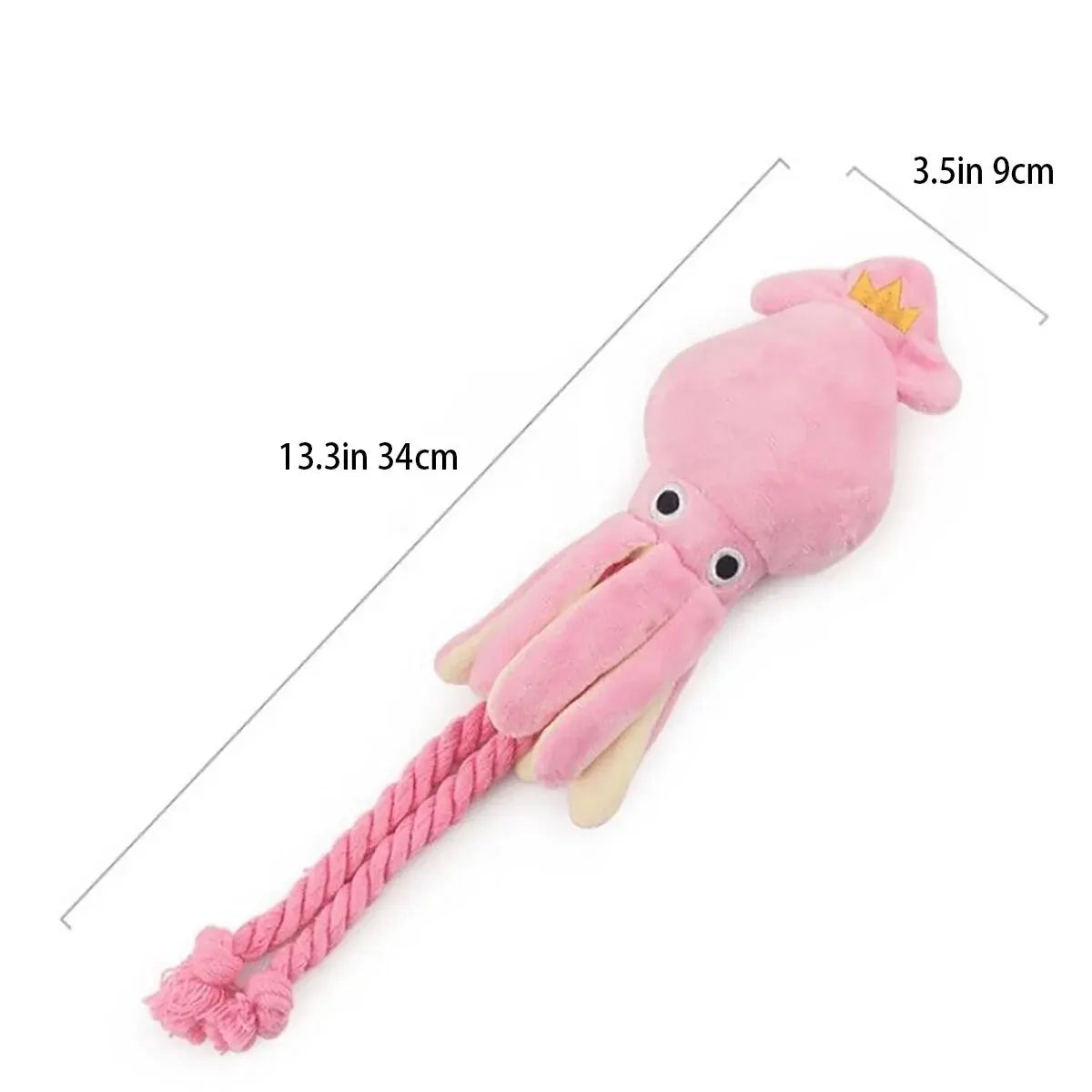 Pink Octopus plush squeaky chew toy for Dogs and Cats.