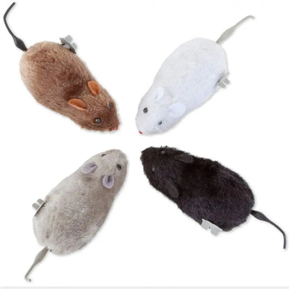 Wind-up plush mouse toy for Cats.