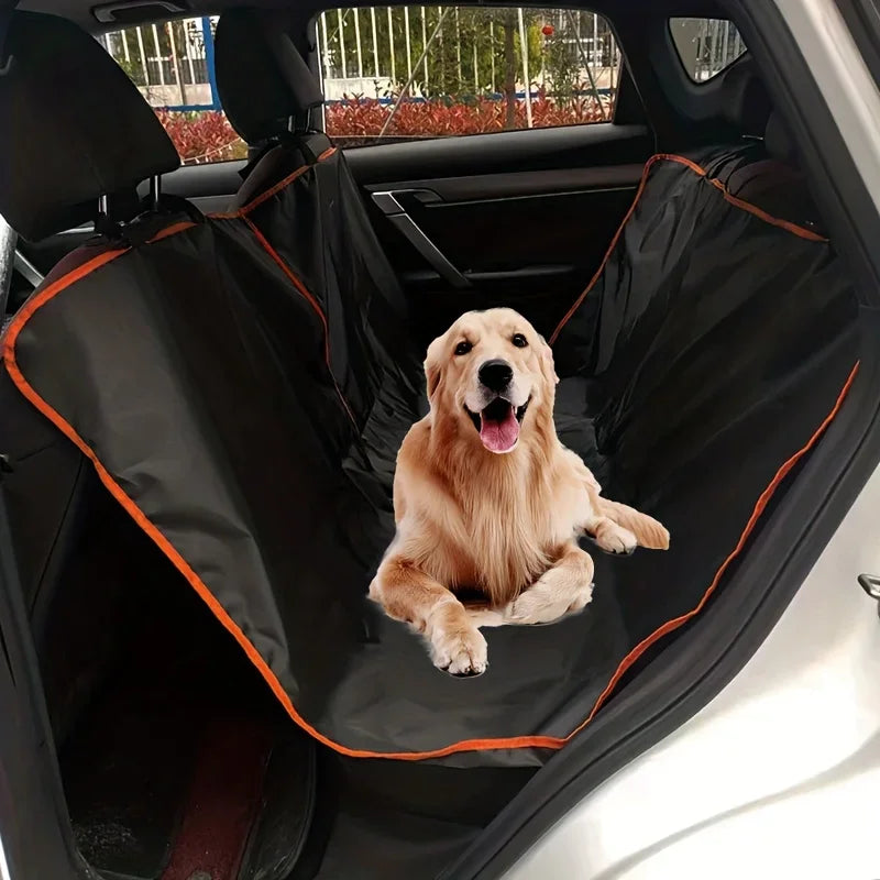 Black and Orange dog car seat cover hammock protect.