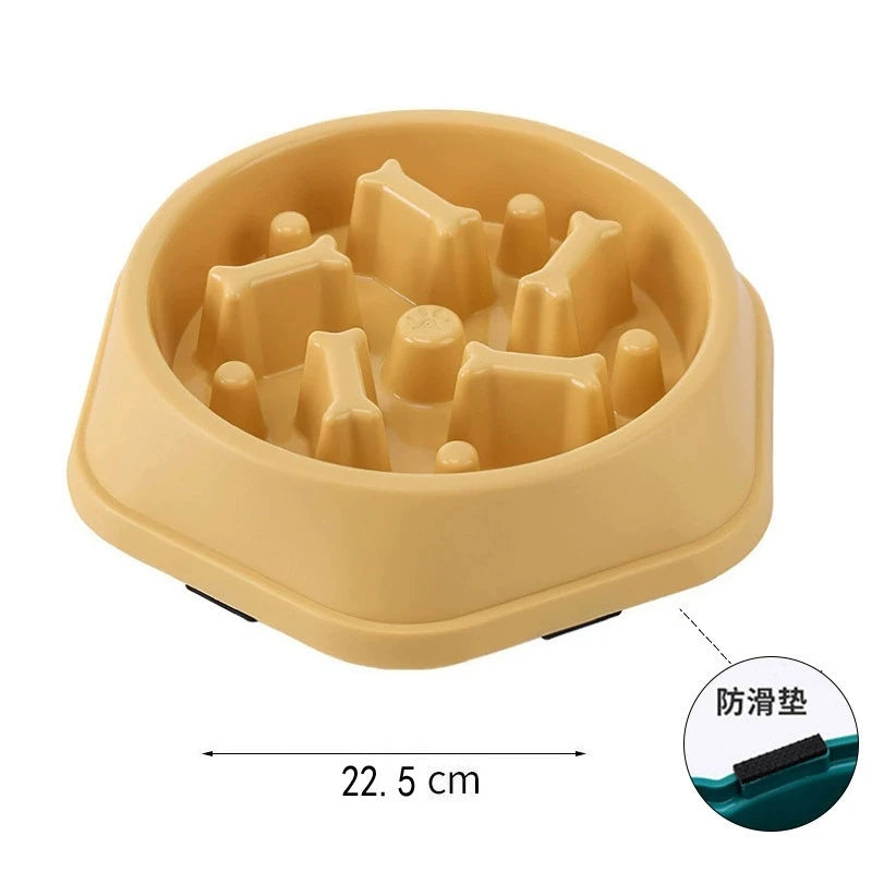 Slow feeder dog bowl-anti-slip puzzle design for small and medium dogs.