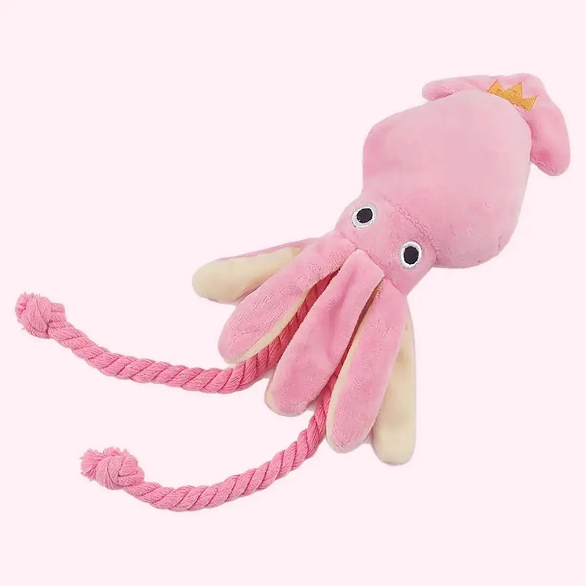 Pink Octopus plush squeaky chew toy for Dogs and Cats.