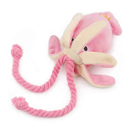 Pink Octopus plush squeaky chew toy for Dogs and Cats.