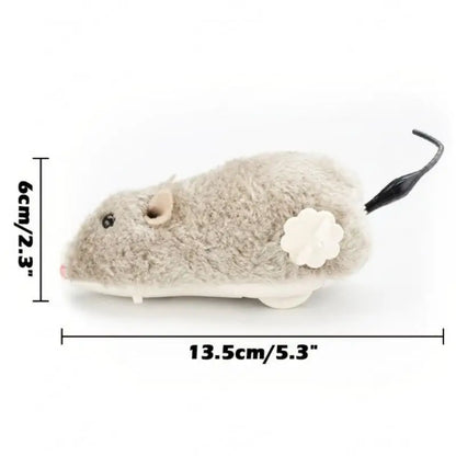 Wind-up plush mouse toy for Cats.