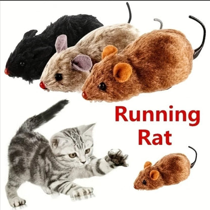 Wind-up plush mouse toy for Cats.